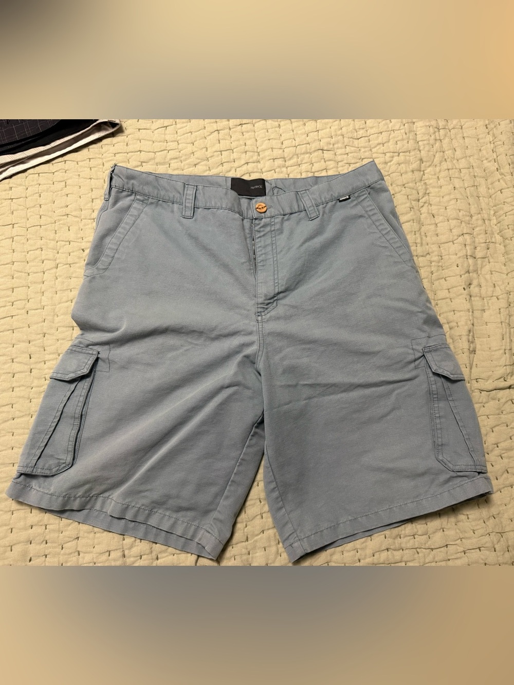 Hurley Men's Light Gray-Blue Cargo Shorts sz38